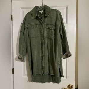 She & Sky Army Green Shacket